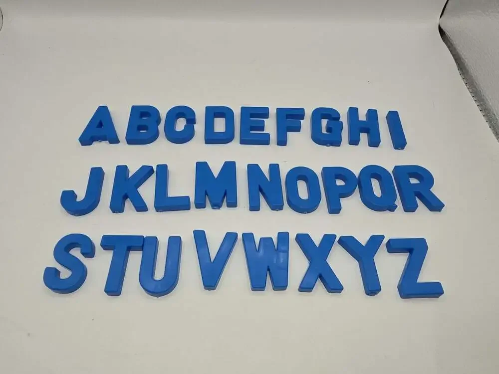 Blue Uppercase Plastic Block Letters (A–Z) - (no magnets)